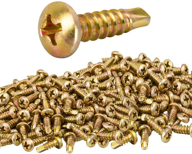 JG철물스토어 국산 명화금속 정품 직결 나사 직결피스 철판피스 철판나사 콩피스 콩나사 양날 둥근머리, 100개