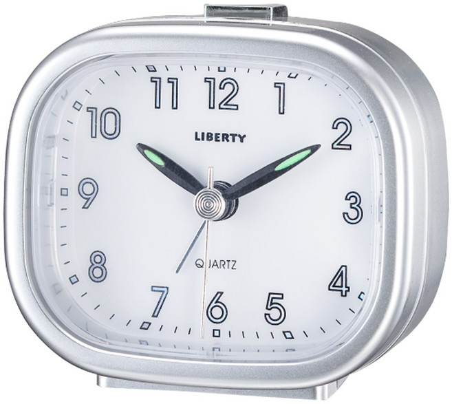 利百代 貪睡靜音鬧鐘 LY-2020CL 學生床頭小鬧鐘 附夜光功能, 銀