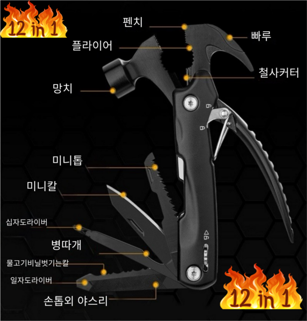 티이엠 다용도 공구 멀티툴, 1개, 멀티미니망치