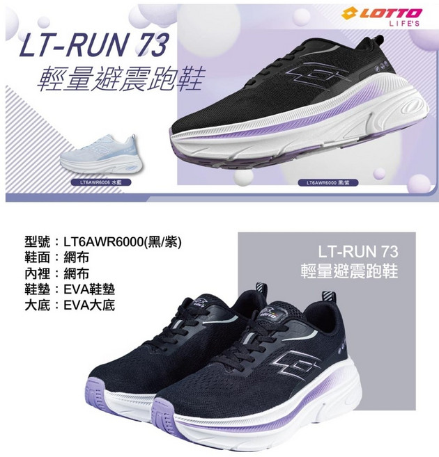 LOTTO LT-RUN 73 輕量避震跑鞋 型號:LT6AWR6000
