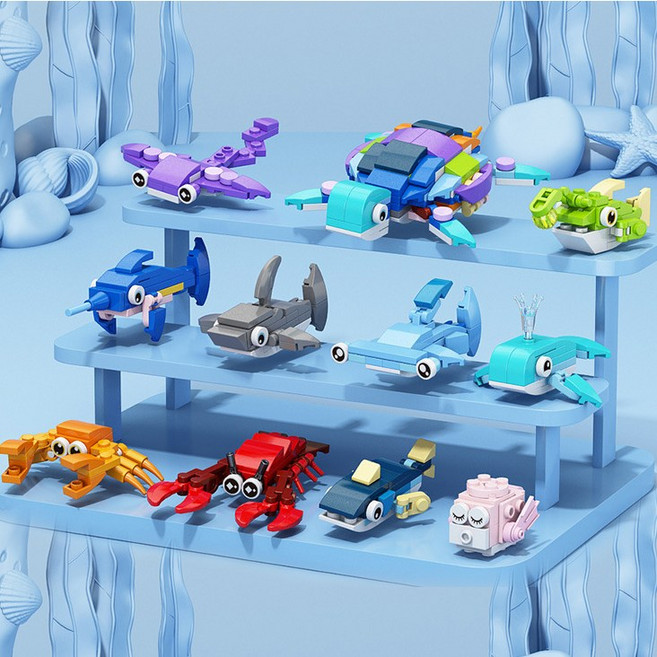 해양바다동물 친구들 호환미니블럭 10종 세트, 1개