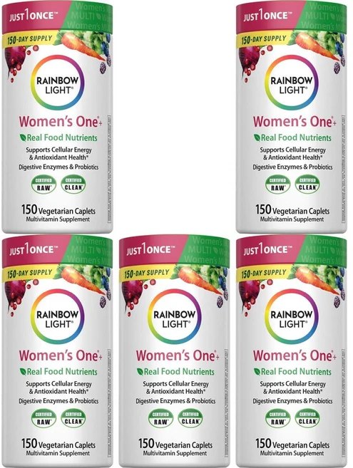 Rainbow Light Womens One Daily Multivitamin 레인보우라이트 우먼 원 데일리 멀티비타민, 5개, 150정 - 쿠팡