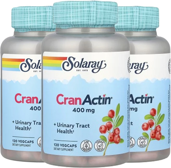 솔라레이 CranActin 요로 건강 400mg 120베지캡슐, 3개, 120정 - 쿠팡