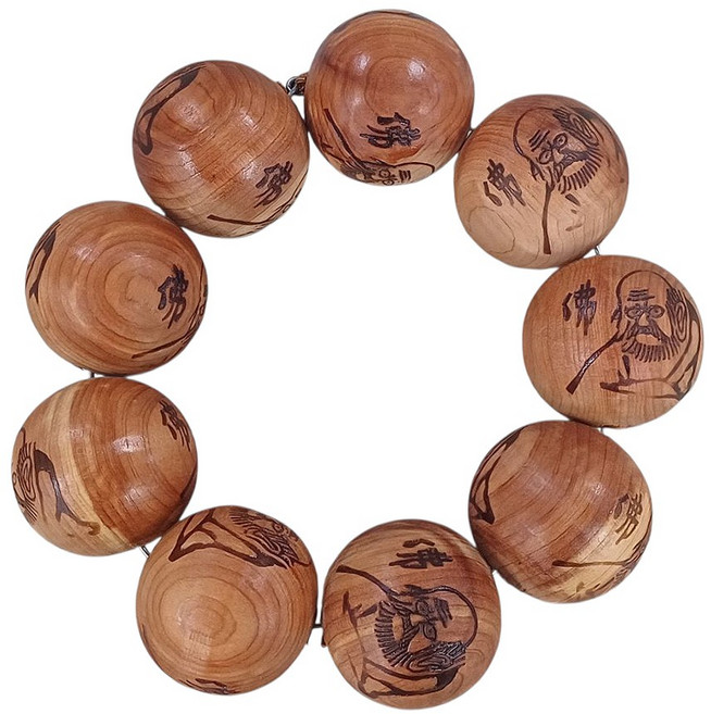 국산 대형 향나무 단주 불교 염주 소원성취 행운 차사고방지 차량용 부적 삼재막이 시험운 금전운, 문자타입, 1개