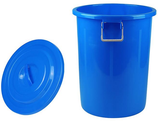 【特選工廠】多功能儲水桶 附蓋 垃圾桶, 1個, 藍色