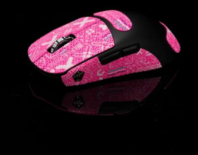 닌주소 소라 V2 용 BTL 마우스 그립 테이프 도마뱀 피부 스티커 미끄럼 방지 땀 흡입 프리 컷 쉬운 설치 그립만, 15) Printsteam Pink, 01 for Ninjutso V2