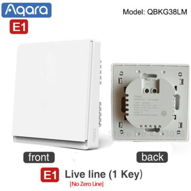 무선원격제어기 무선스위치 Aqara 스마트 벽 스위치 E1 버전 무선 키 Zigbee 조명 Xiaomi호환 Home Homekt APP 용 중립 있음없음, 05 No Neutral 1key, 1개