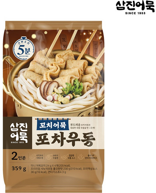 [삼진어묵] 꼬치어묵포차우동, 1개, 359g