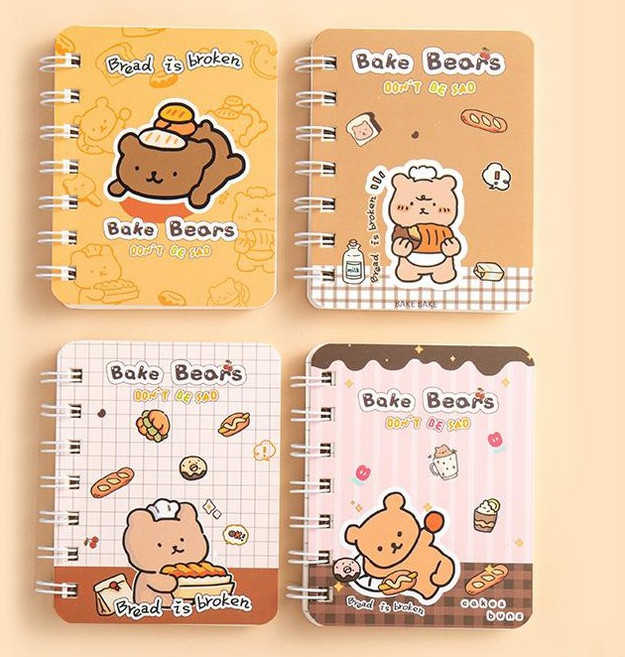 휴대용 포켓 미니수첩 A7 유선 4종세트 80매, 4개, 13. 베이크곰