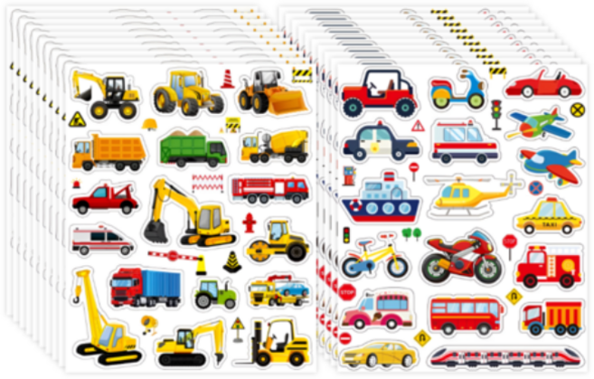 350pcs 자동차 중장비 오토바이 20장 스티커, 1세트, 혼합(S6203) 20장(350개입)