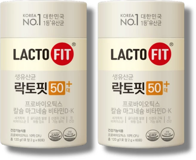락토핏 50대+ 60개입 2개 - 쿠팡