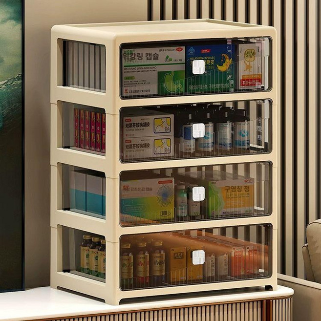 약상자 정리함 가정용 구급상자 화장품 수납 서랍장 약보관통, 1개, 특대형 5단