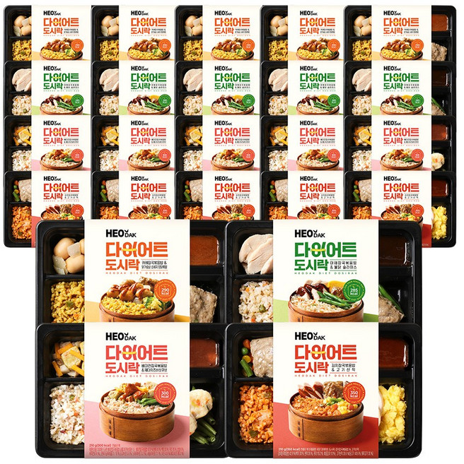 허닭 다이어트 도시락 210g 4종 혼합, 24개