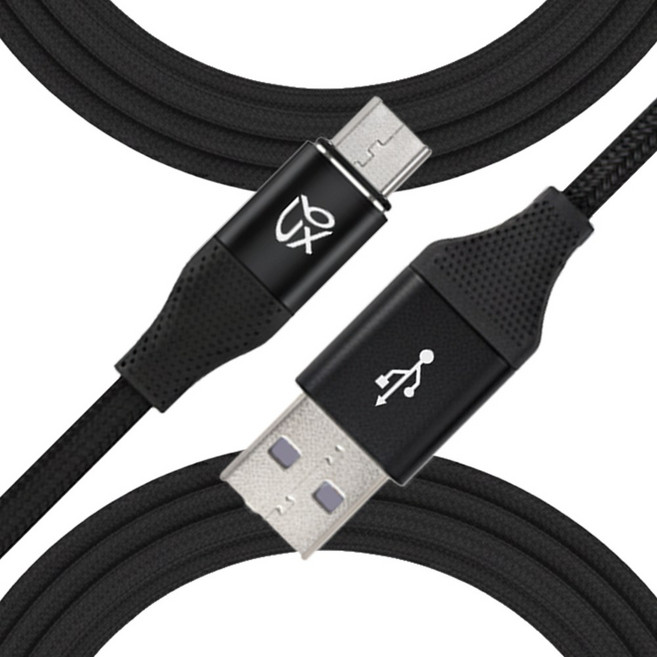 언박싱 브랙스 패브릭 마이크로5핀 케이블, 1개, 블랙, 0.5m