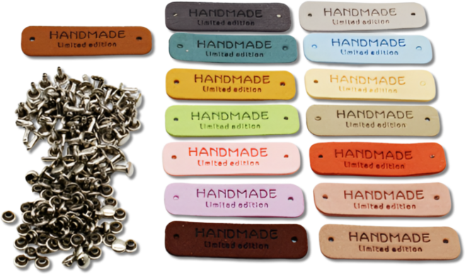 펴나나다 15색 핸드메이드 라벨 + 리벳 30P 세트, 1개, 혼합색상