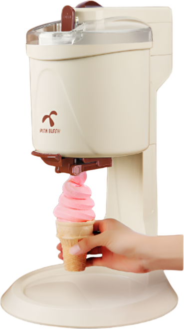 밀키노 패밀리 아이스크림 기계 달콤한 가정용 소프트콘 제조기 카페 요거트 만들기 머신, PINKBUNNY 전자저울, 아이스크림가루 포함
