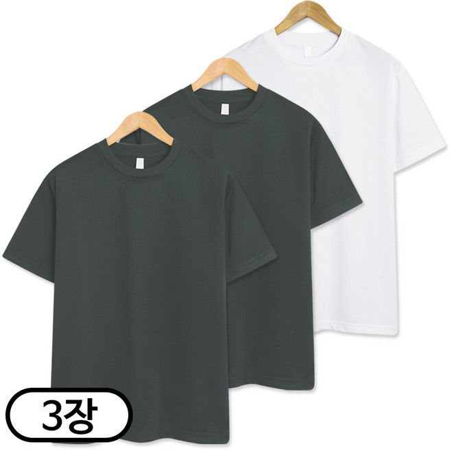 3장 세트 드라이 라운드 쿨티셔츠 남녀공용 기능성 반팔티 냉감 반팔 반팔티 (SCC5274PT)