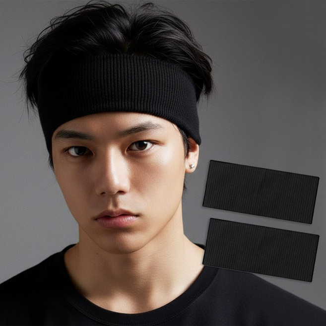 남성 스포츠 러닝 와이드 9cm 헤어밴드 3개 세트