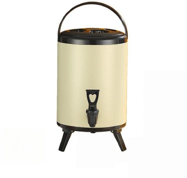 8L 白色不鏽鋼奶茶桶 商用大容量保溫保冷飲料桶, 1個