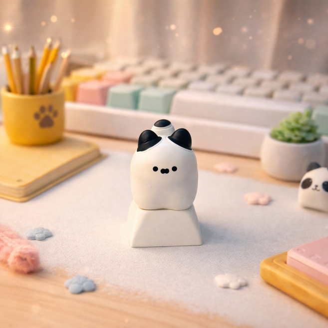 펫더월드 뚱냥 고양이 포인트 키캡 시리즈, 6.오프화이트 뚱냥