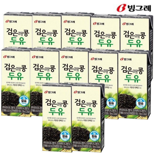 빙그레 검은깨콩두유190mlx6개 2팩 식물성단백질두유, 190ml, 12개