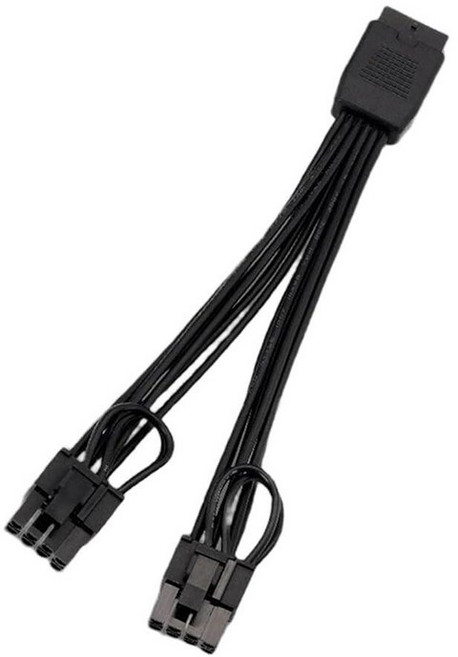 YROHGKPN 12VHPWR - 듀얼 8핀 (6+2) PCIe 어댑터 케이블 RTX 4090 4080 4070 Ti용 16 AWG 600W 12+4핀 암 2X 수 전원 코드, 블랙
