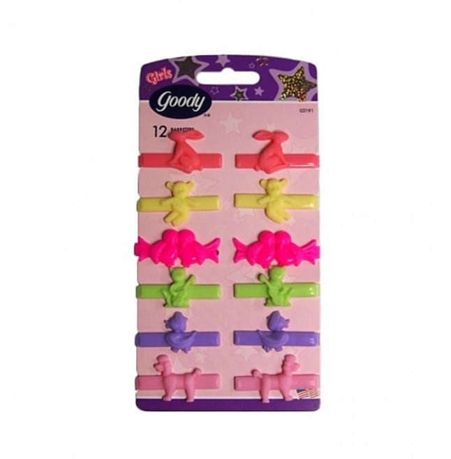 구디 애니멀 미니 헤어핀 12P 03191 swg+00561BR