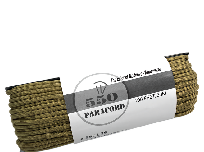 550 LBS Paracord 7芯傘繩, 金黃色, 1個