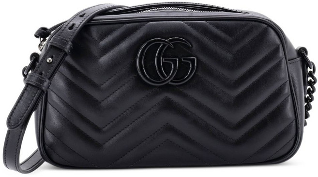 구찌 중고 GG 마몽 모노크롬 숄더 백 마틀라세 레더 스몰 크로스 백