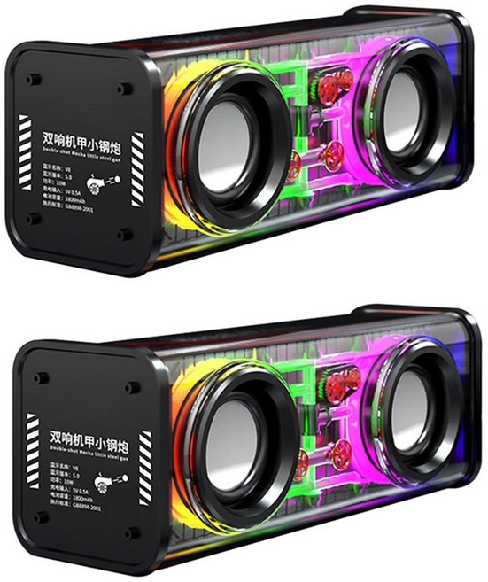 10W 무선 블루투스 스피커 스테레오 2개 세트 (욕실 목욕 호캉스 휴대용 듀얼스피커), 화이트+화이트