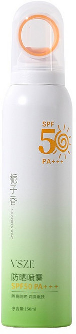 VSZE 美白防曬噴霧 SPF50 PA+++ 戶外臉部身體防曬, 1個, VSZE▶美白防曬噴霧150ml▶綠瓶, 150ml