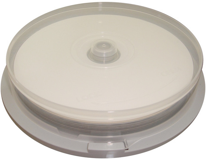 【台灣中環製造】SOCOOL CD-R52X 700MB白金片 高速燒錄 資料備份, 1個, 10片(布丁桶)