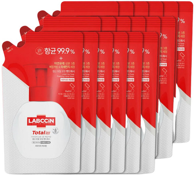 애경 랩신V3 토탈 포밍 핸드워시 리필, 200ml, 18개