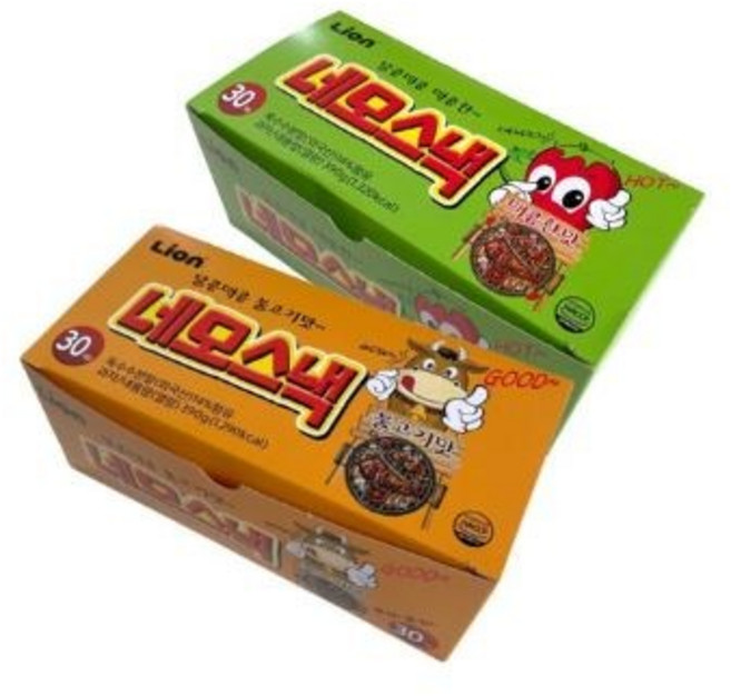 라이온 네모스낵 불고기맛 매콤한맛 2종, 11개, 390g