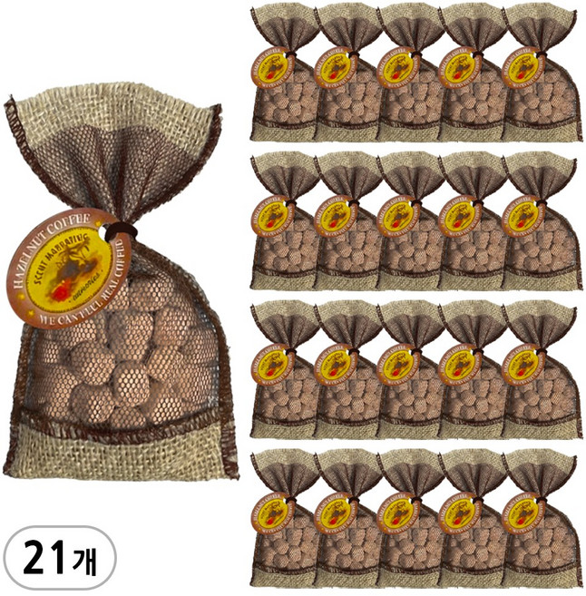 편백나무 커피 방향제 헤이즐넛 실내 차량용 탈취제, 18g, 21개, 커피향