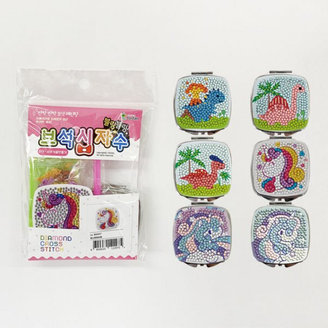 블링블링보석십자수-DIY사각거울만들기, A-111.유니콘민트, 1개