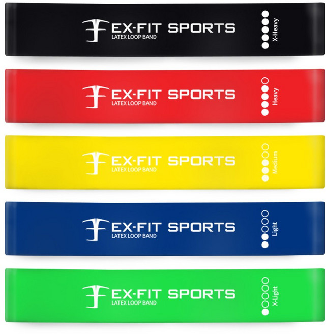 엑피트 라텍스 루프밴드 운동시설 대량납품등급, 5종세트, 1개