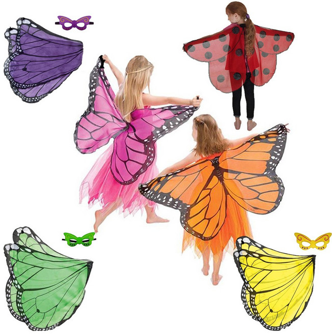 여아 유아동 할로윈 의상 코스튬 천사 나비 날개 가면세트 연극 무대소품
