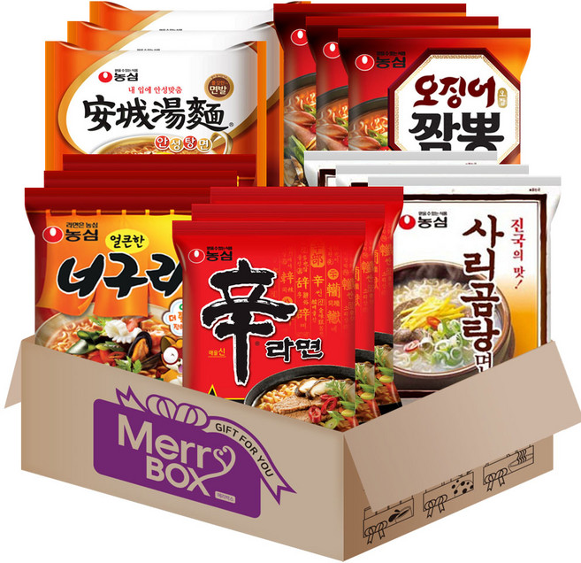 봉지라면세트 04호 (신라면3+안성탕면3+너구리3+오징어짬뽕3+사리곰탕3), 1박스