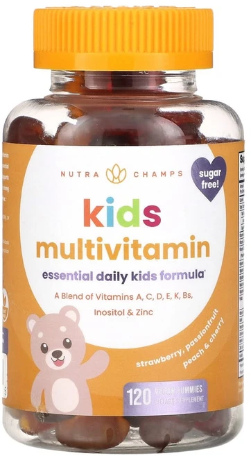 아이허브 어린이용 종합비타민 딸기 패션프루트 복숭아 & 체리 맛 비건 구미젤리 120개, 1개, 120정 - 쿠팡