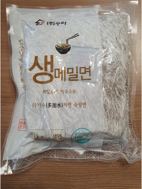 [수라] 생면 생메밀면 (1kg 12ea box) 박스 출고, 12세트, 1kg