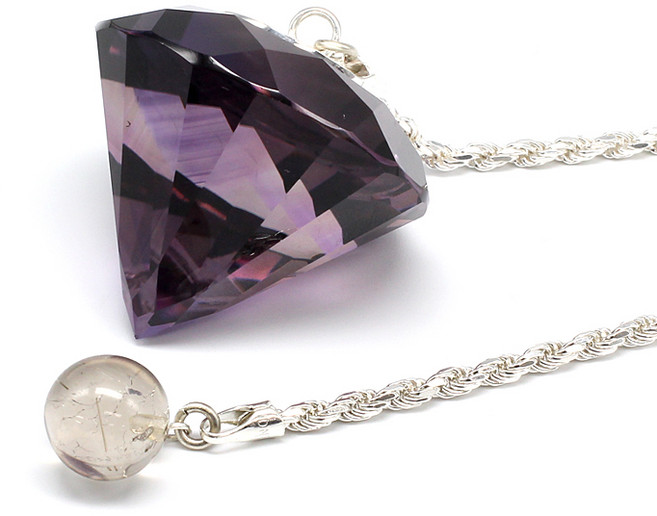 힐링젬 힐링젬 자수정 팬듈럼 수맥추 천연원석 탐사추, 1개