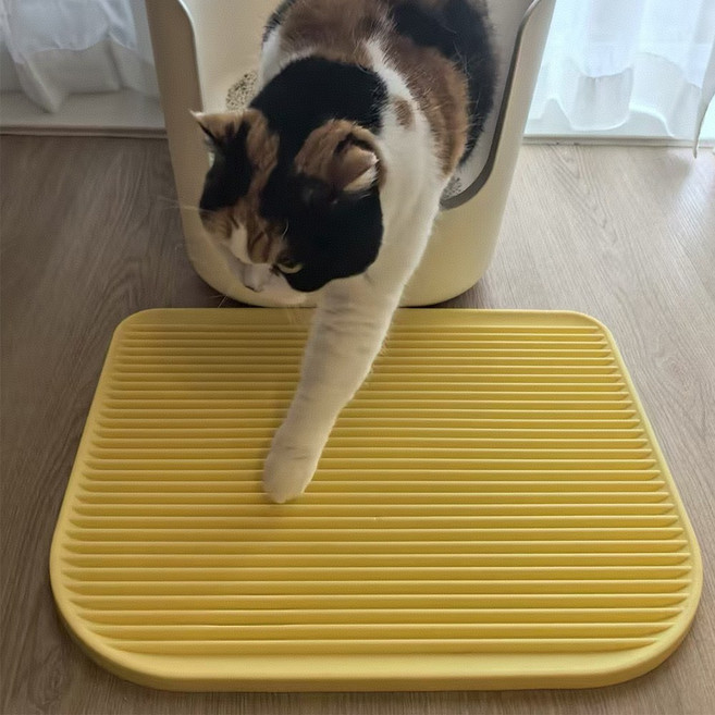 드림계곡 고양이 화장실매트 사막화방지 플라스틱 모래 매트, 노란색, 1개