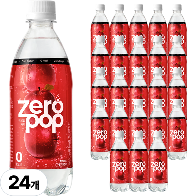 잇더핏 제로팝 사과맛 애사비소다 제로 탄산음료, 24개, 500ml