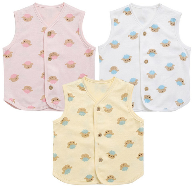 그린베베 국내생산 봄가을용 양토리 면 조끼