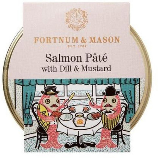 영국 포트넘 앤 메이슨 FORTNUM MASON Salmon Pate 딜과 머스타드 연어 파테 스프레드 125g 1팩, 1개