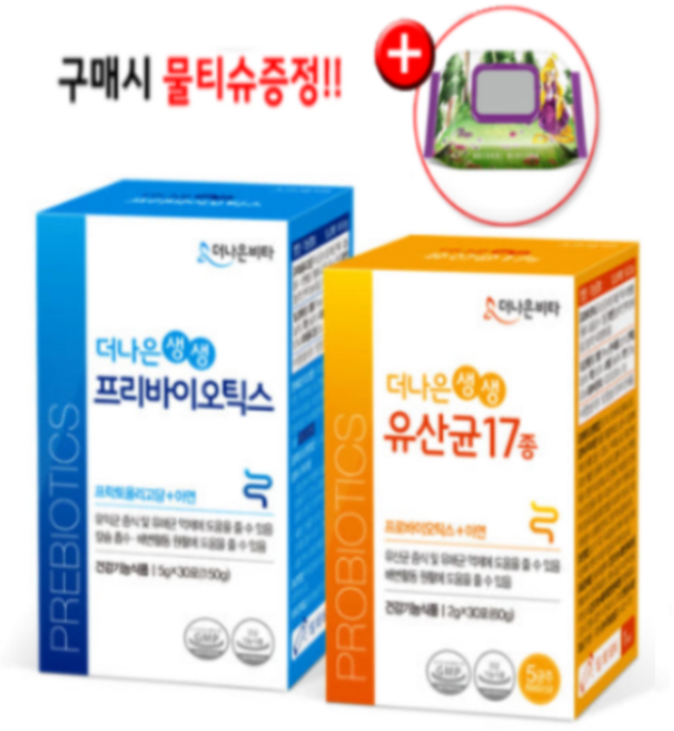 [기획전] 더나은생생 프리바이오틱스 + 유산균 1SET, 1개