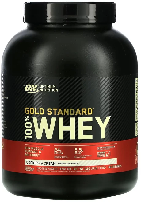 옵티멈뉴트리션 골드 스탠다드 웨이 프로틴 아이솔레이트 단백질 보충제 쿠키 앤 크림, 1개, 2.11kg - 쿠팡