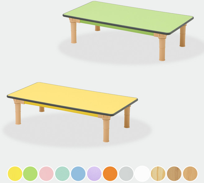 교연교구 유치원 어린이집 키즈 전용 좌식 책상 테이블 [소형] 우레탄 사각 [H240], 비취 소형우레탄240(플라스틱다리)