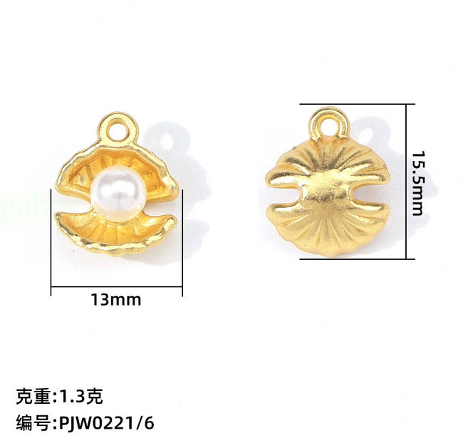 雨林薰舍 18K啞金保色仿玉吊墜(G1-G16) 手繩DIY掛件吊墜, 1個, (G1)PJW0221/6